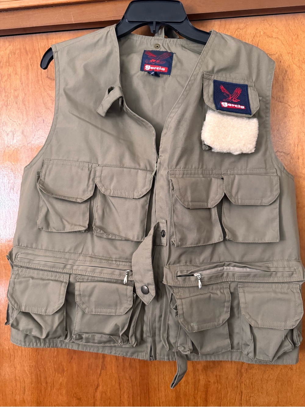 Garcia Fly Fishing Vest Small/Medium Olive Green 17 pockets